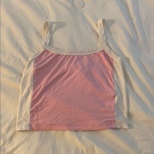 SHEIN Pink and Cream Crop Top